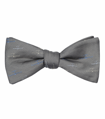 Grey airplane bow tie