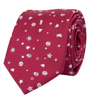 Červená vánoční kravata