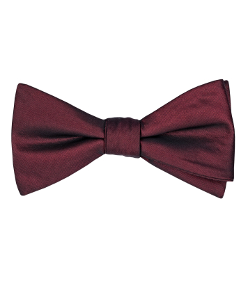 Solid burgundy Merlot self-tie bow tie