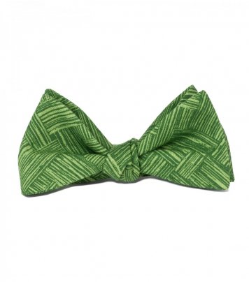 Green texture self-tie bow tie