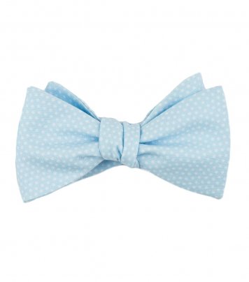 Blue dots self-tie bow tie