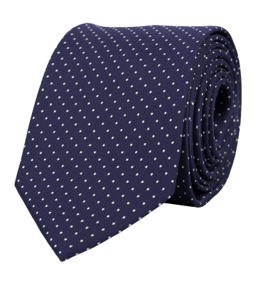 Tmavomodrá kravata s puntíky