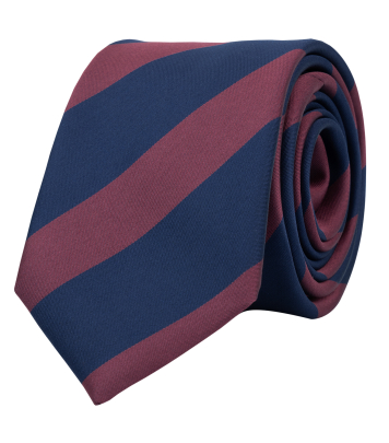 Tmavomodrá kravata s vínovými proužky