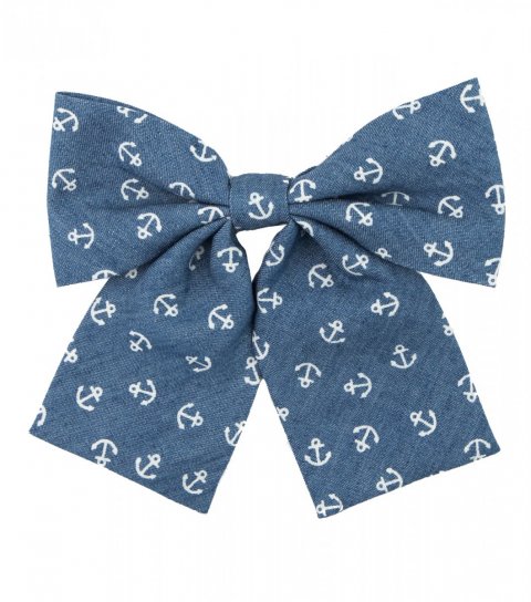 Blue anchors ladies bow tie 
