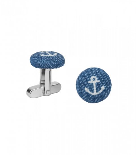 Blue anchor cufflinks 