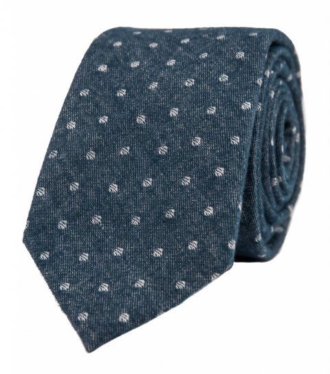 Modrá kravata s bodkami 