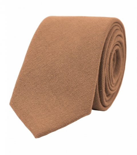 Solid Cinnamon brown necktie 