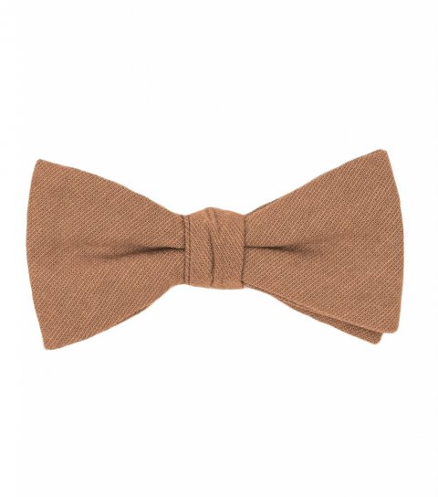 Solid Cinnamon brown bow tie 