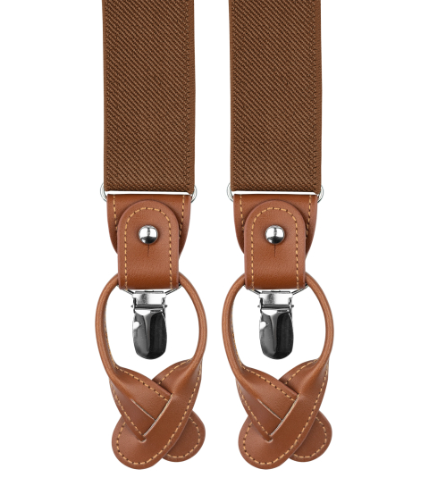 Brown suspenders with brown loops 