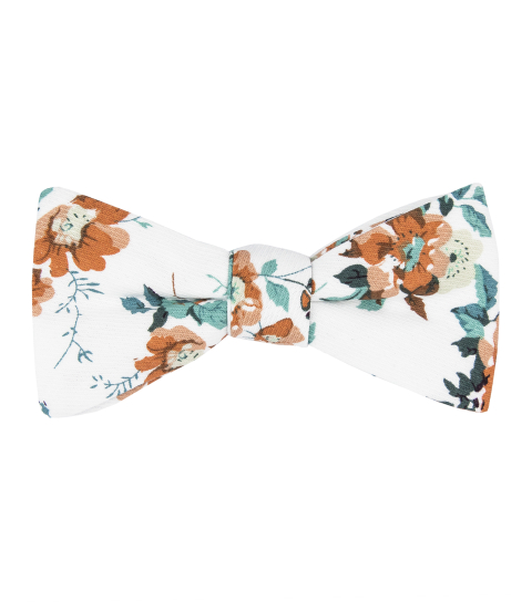 White Caramel Bloom bow tie 