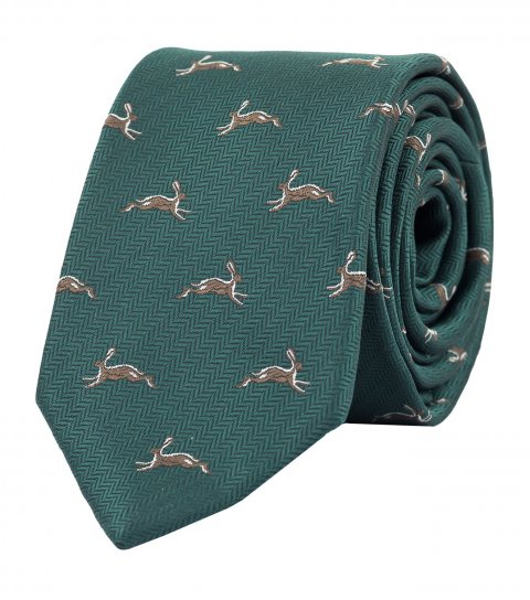 Green rabbit necktie 