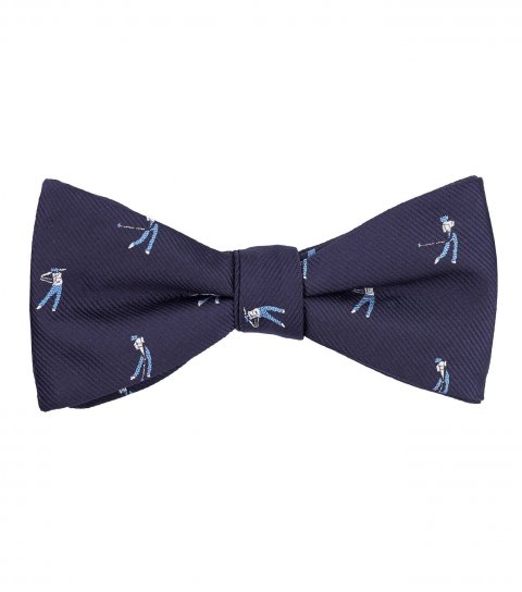 Navy blue golf self-tie bow tie 