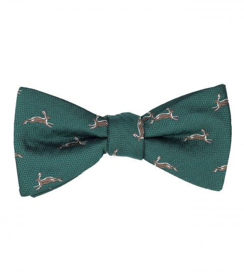 Green rabbit self-tie bow tie 
