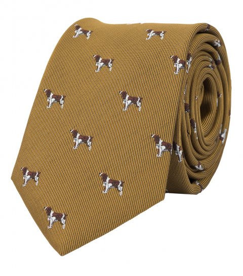Žlutá kravata se psy 