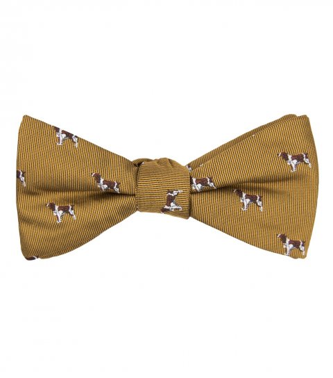 Yellow dog self-tie bow tie 