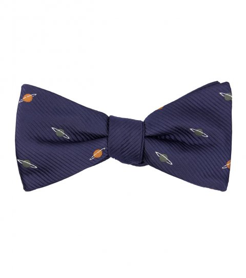Navy blue planets bow tie 