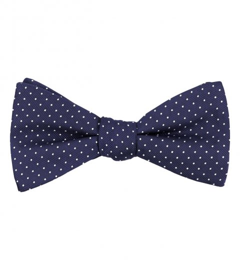 Navy blue polka dot bow tie 