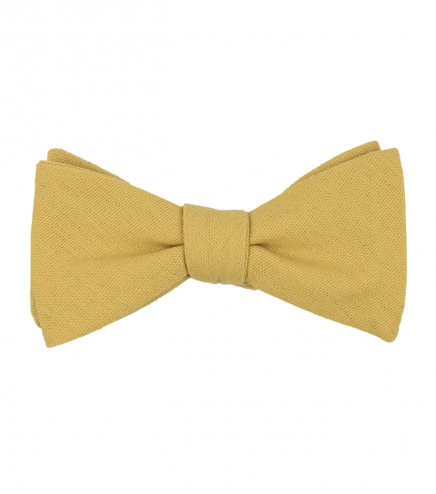 Yellow Dijon self-tie bow tie 