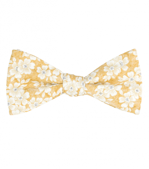 Yellow Solana self-tie bow tie 