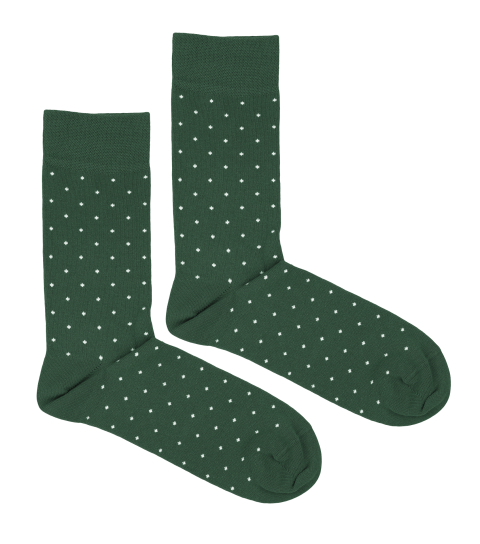 Zelené ponožky s puntíky 
