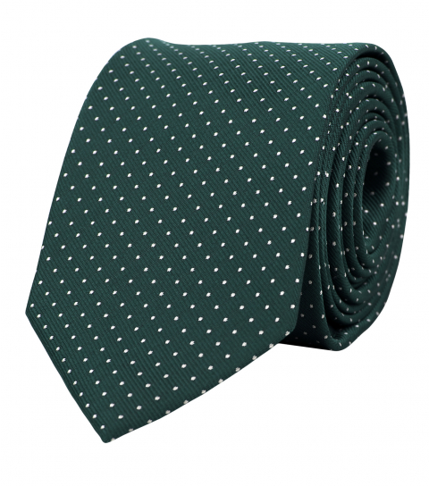 Zelená kravata s bodkami 