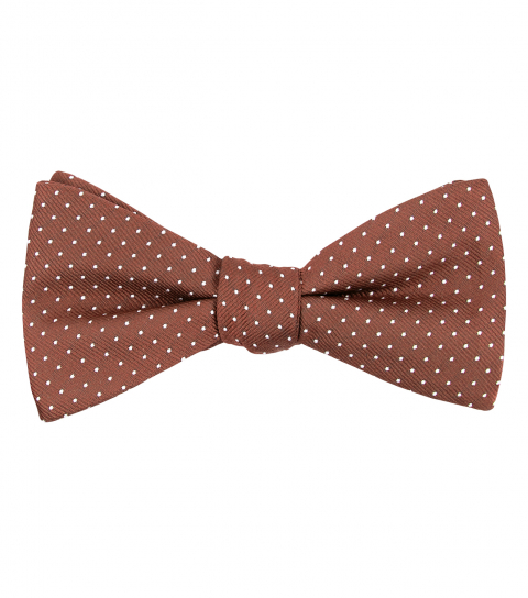 Orange polka dot self-tie bow tie 