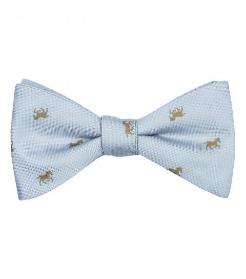 Light blue horses self-tie bow tie 