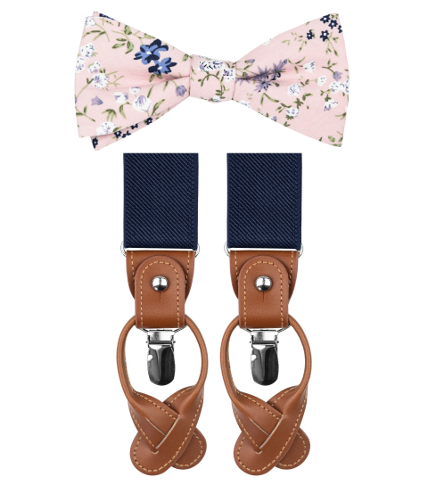 Maia bow tie and suspenders set 