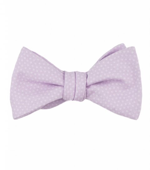 Lilac dots self-tie bow tie 