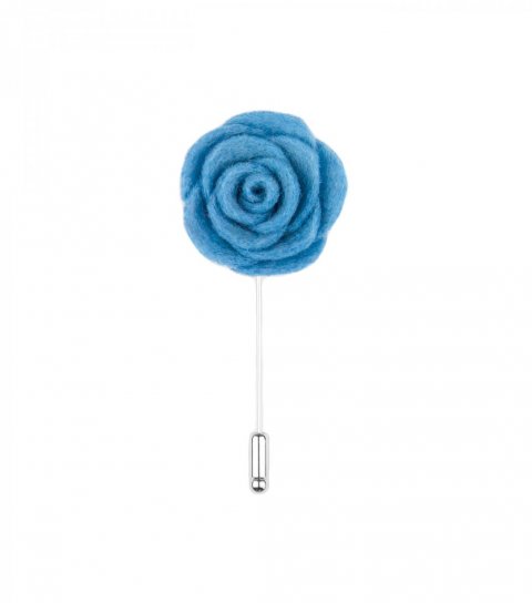 Blue felt lapel flower 