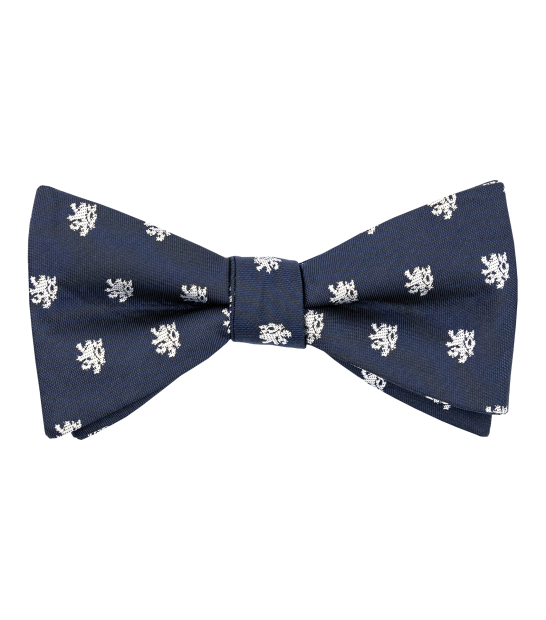 Black on Navy Blue Vine Floral Self Bow Tie