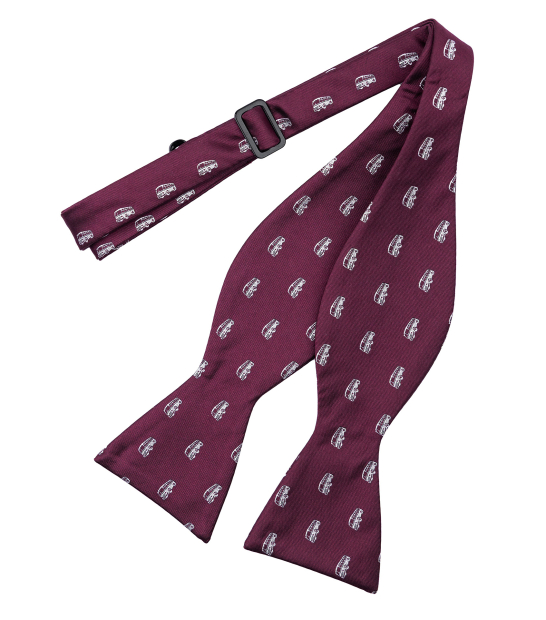 burgundy polka dot bow tie
