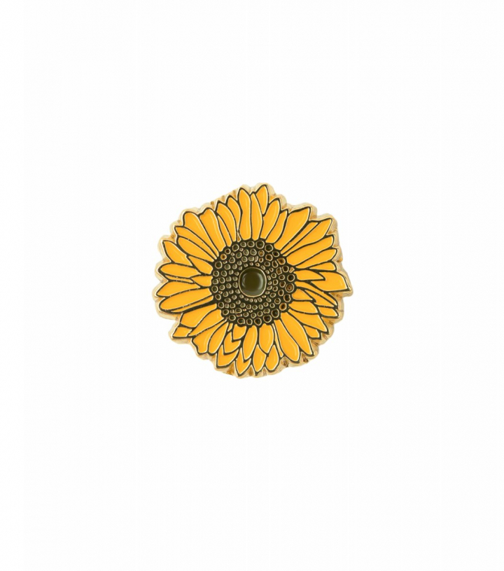 Pinsanity Yellow Sunflower Enamel Lapel Pin 