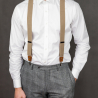 Beige suspenders with brown loops