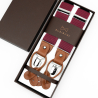 Burgundy suspenders with brown loops