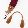 Burgundy suspenders with brown loops