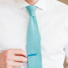 Turquoise silk knitted tie