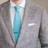 Turquoise silk knitted tie