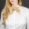 Horčicová dámska kravata s ornamentom