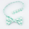 Mint plaid pre-tied bow tie