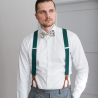 Green button and clip suspenders for men