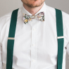 Green button and clip suspenders for men