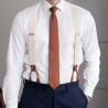 Ivory suspenders with brown loops