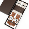 Ivory suspenders with brown loops