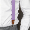 Lilac button and clip suspenders for men