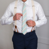 Mint beige stripes necktie