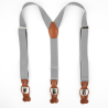Light grey suspenders with brown loops