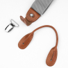 Light grey suspenders with brown loops