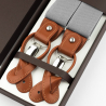 Light grey suspenders with brown loops