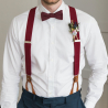 Solid Burgundy red self-tie bow tie